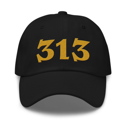 Detroit '313' Dad Hat (Angry Font) | Gold