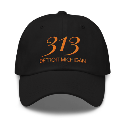 '313 Detroit Michigan' Dad Hat | Orange