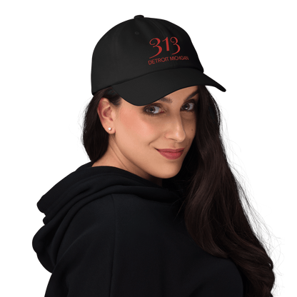 '313 Detroit Michigan' Dad Hat | Aliform Red