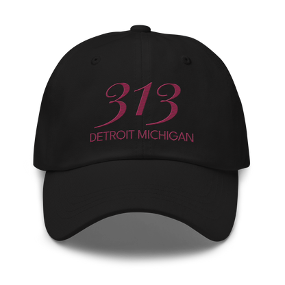 '313 Detroit Michigan' Dad Hat | Ruby Red