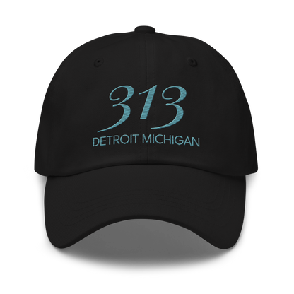 '313 Detroit Michigan' Dad Hat | Huron Blue