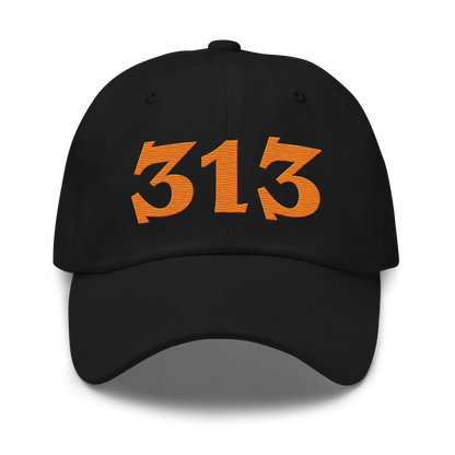 Detroit '313' Dad Hat (Angry Font) | Orange