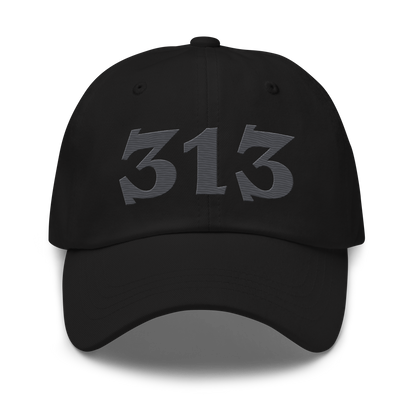 Detroit '313' Dad Hat (Angry Font) | Iron Ore Grey