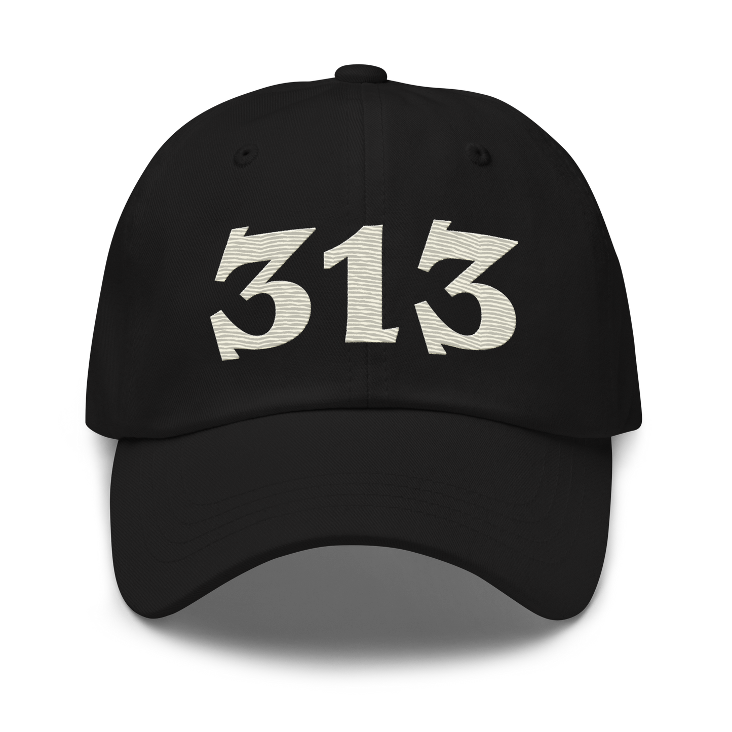 Detroit '313' Dad Hat (Angry Font) | Ivory White