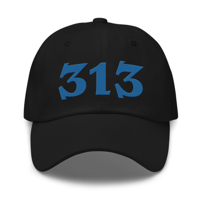 Detroit '313' Dad Hat (Angry Font) | Azure