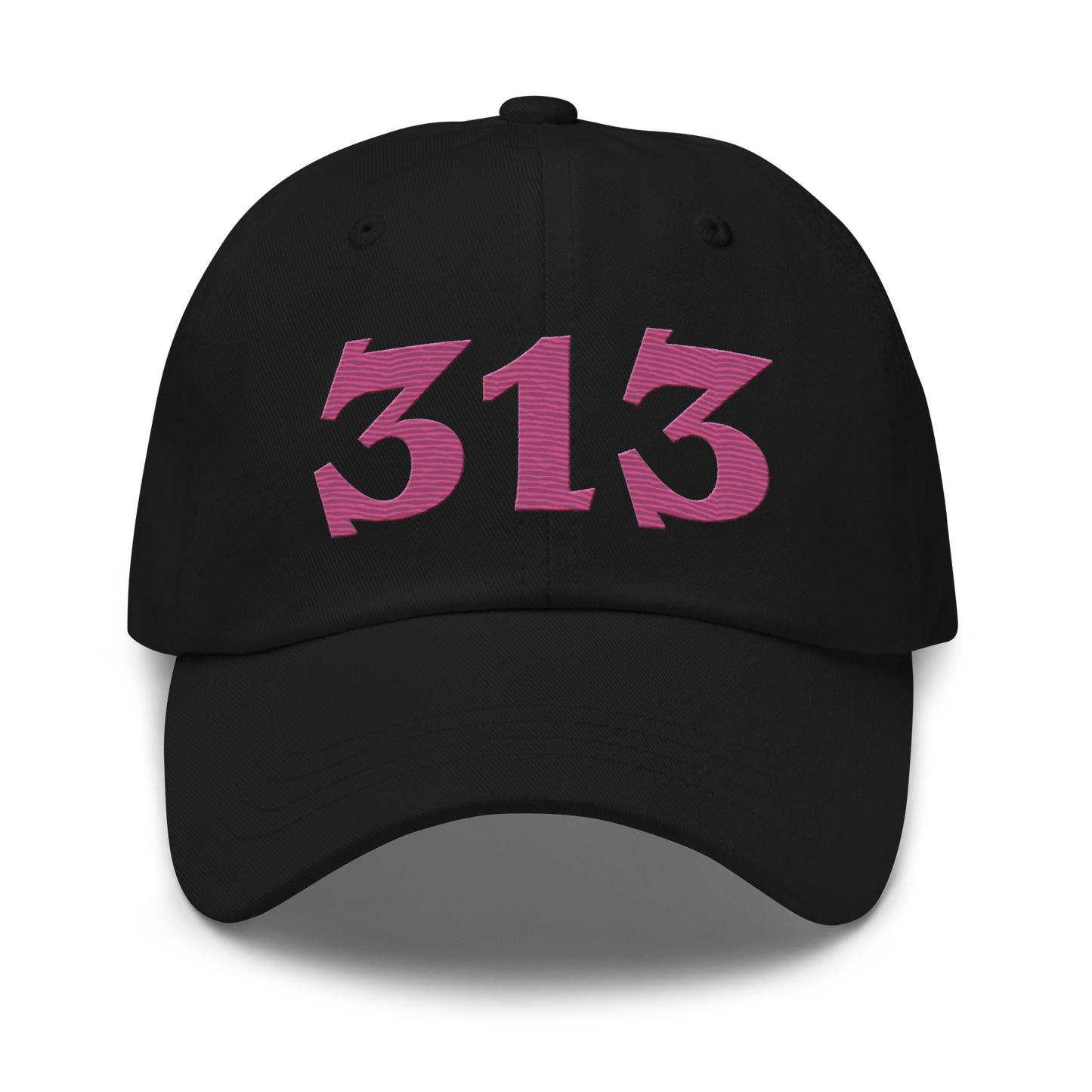 Detroit '313' Dad Hat (Angry Font) | Apple Blossom Pink