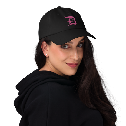 Detroit 'Old English D' Dad Hat (Apple Blossom Pink)