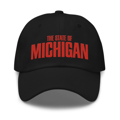 'The State of Michigan' Dad Hat (Flying Superhero Parody)