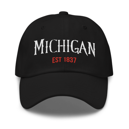 'Michigan EST 1837' Dad Hat (Spooky Teen Drama Parody)