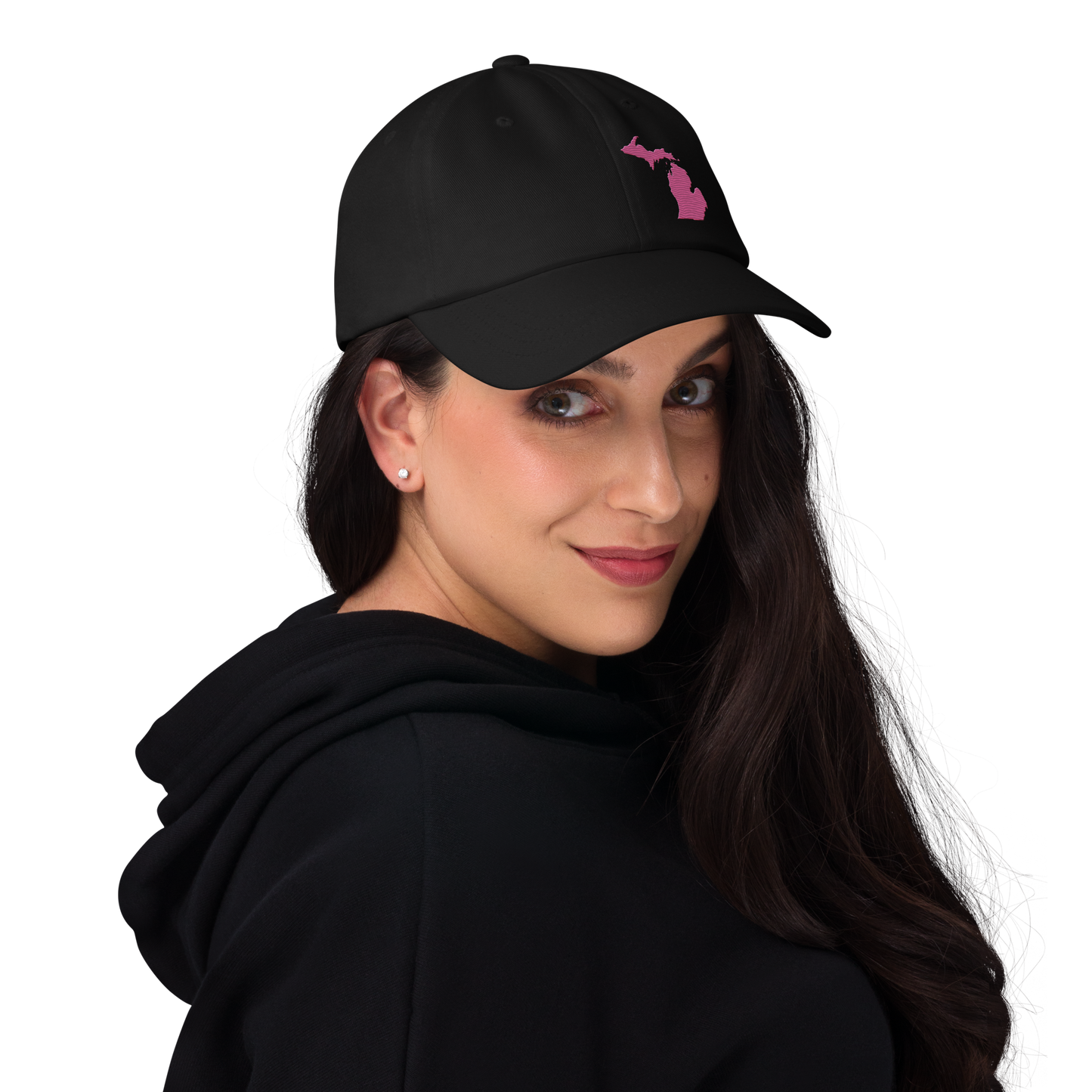 Michigan Dad Hat | Apple Blossom Pink Outline