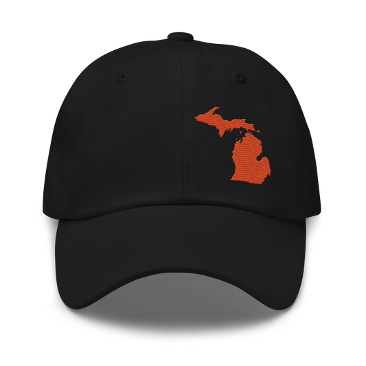 Michigan Dad Hat | Maple Leaf Orange Outline