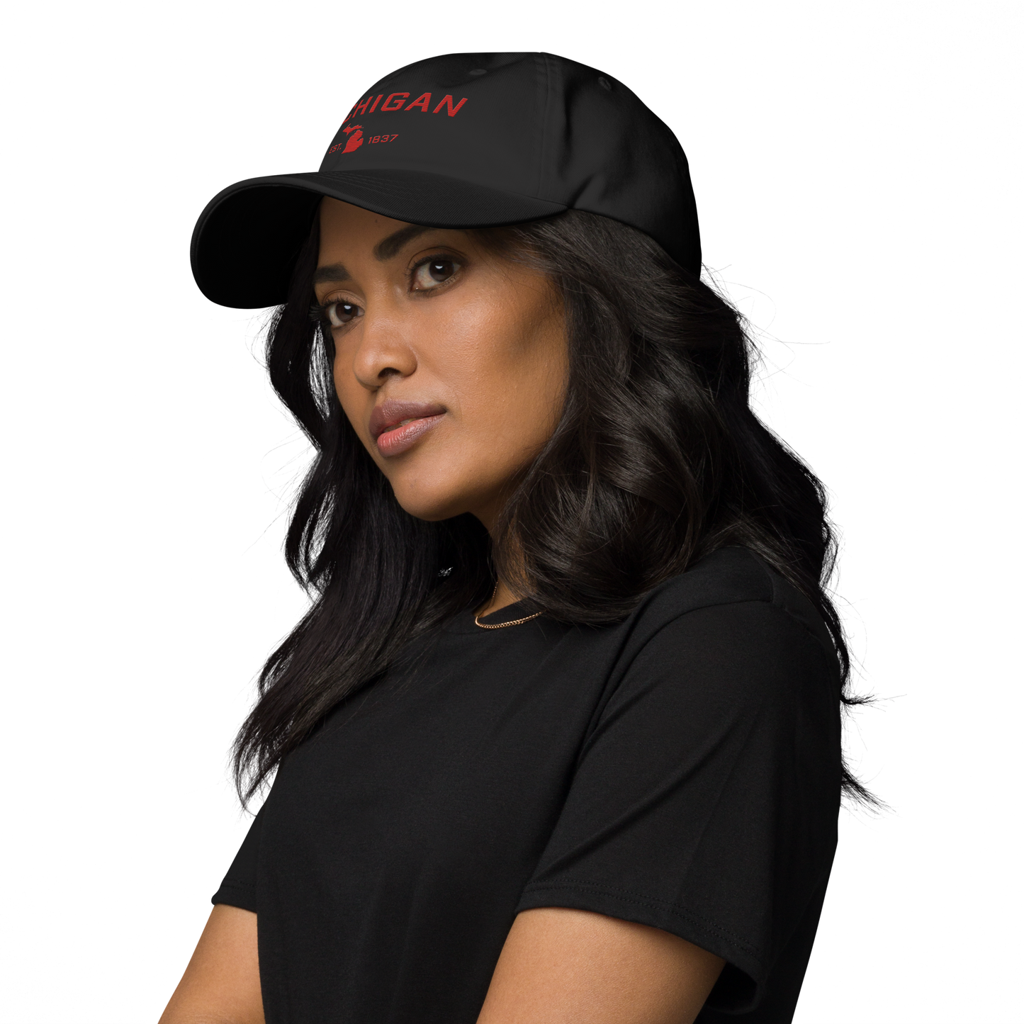 'Michigan EST 1837' Dad Hat (Athletic Font) | Aliform Red