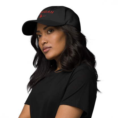 'Michigan EST 1837' Dad Hat (Athletic Font) | Aliform Red