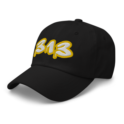 Detroit '313' Dad Hat (Tag Font w/ Gold Stroke)