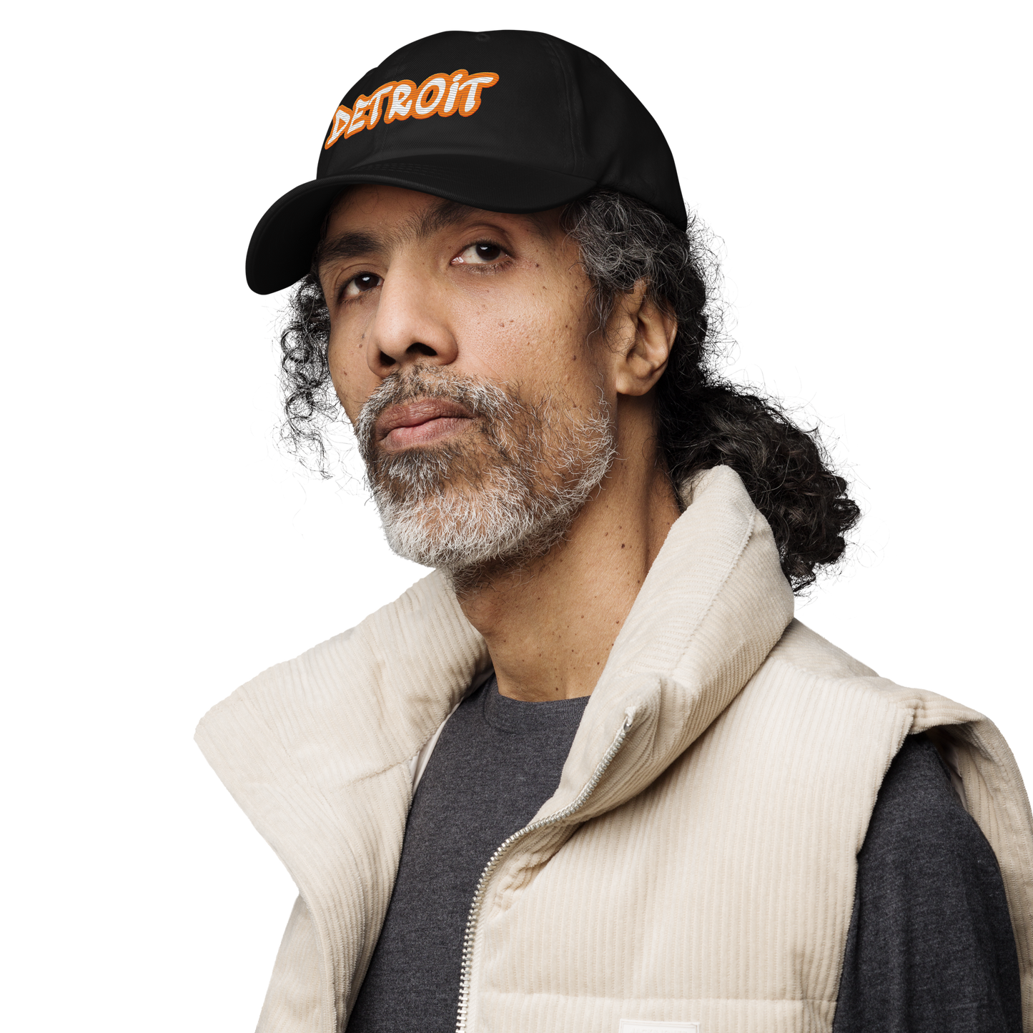 'Detroit' Dad Hat (Orange Tag Font)