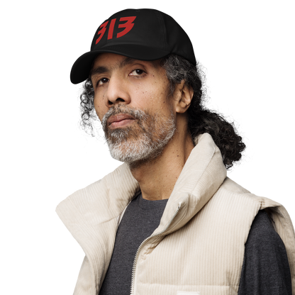 Detroit '313' Dad Hat (Glam Rock Font) | Aliform Red