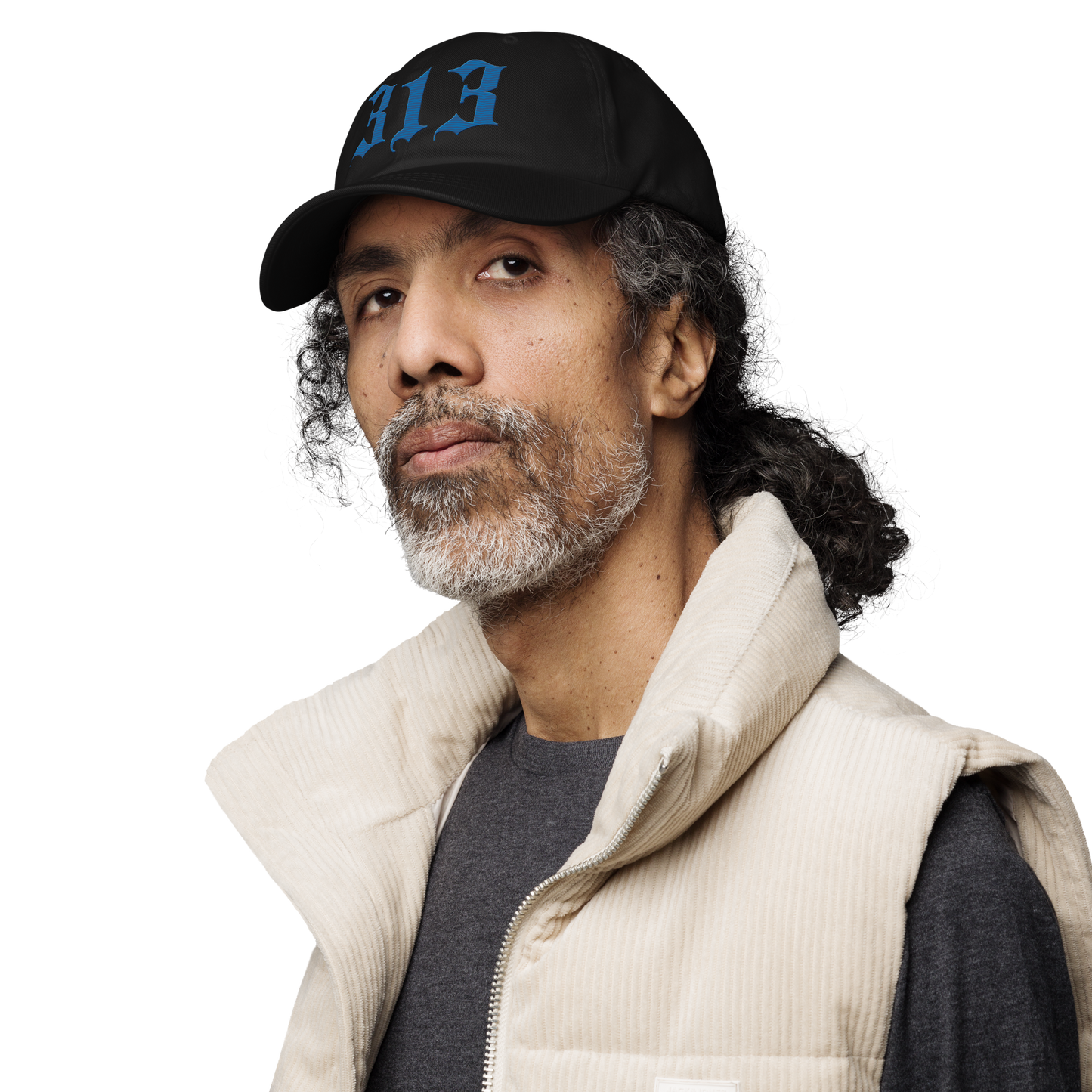 Detroit '313' Dad Hat (Old English Font) | Azure