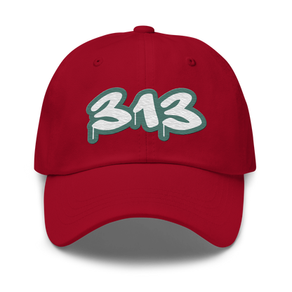 Detroit '313' Dad Hat (Copper Green Tag Font)