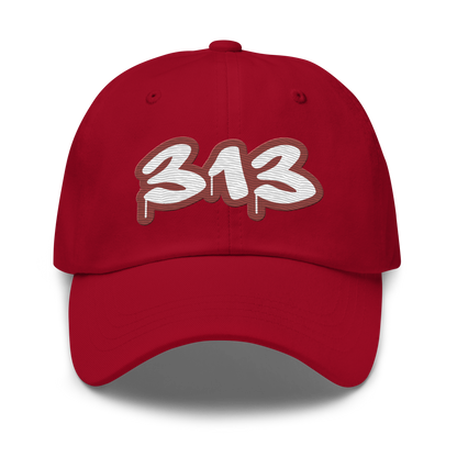 Detroit '313' Dad Hat (Ore Dock Red Tag Font)