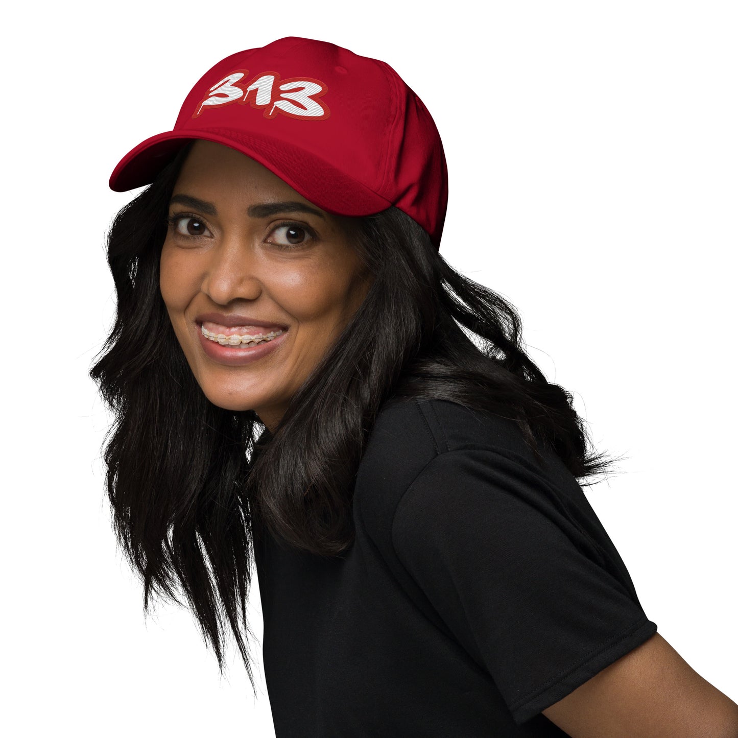 Detroit '313' Dad Hat (Aliform Red Tag Font)