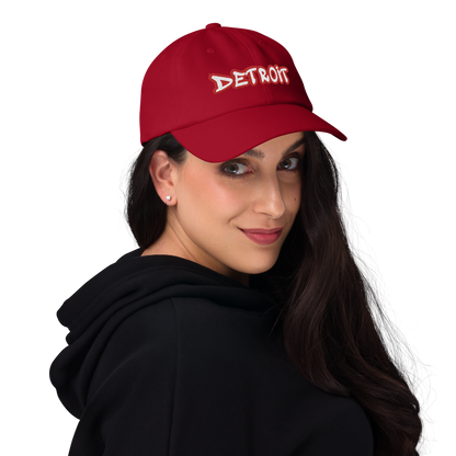 'Detroit' Dad Hat (Aliform Red Tag Font)