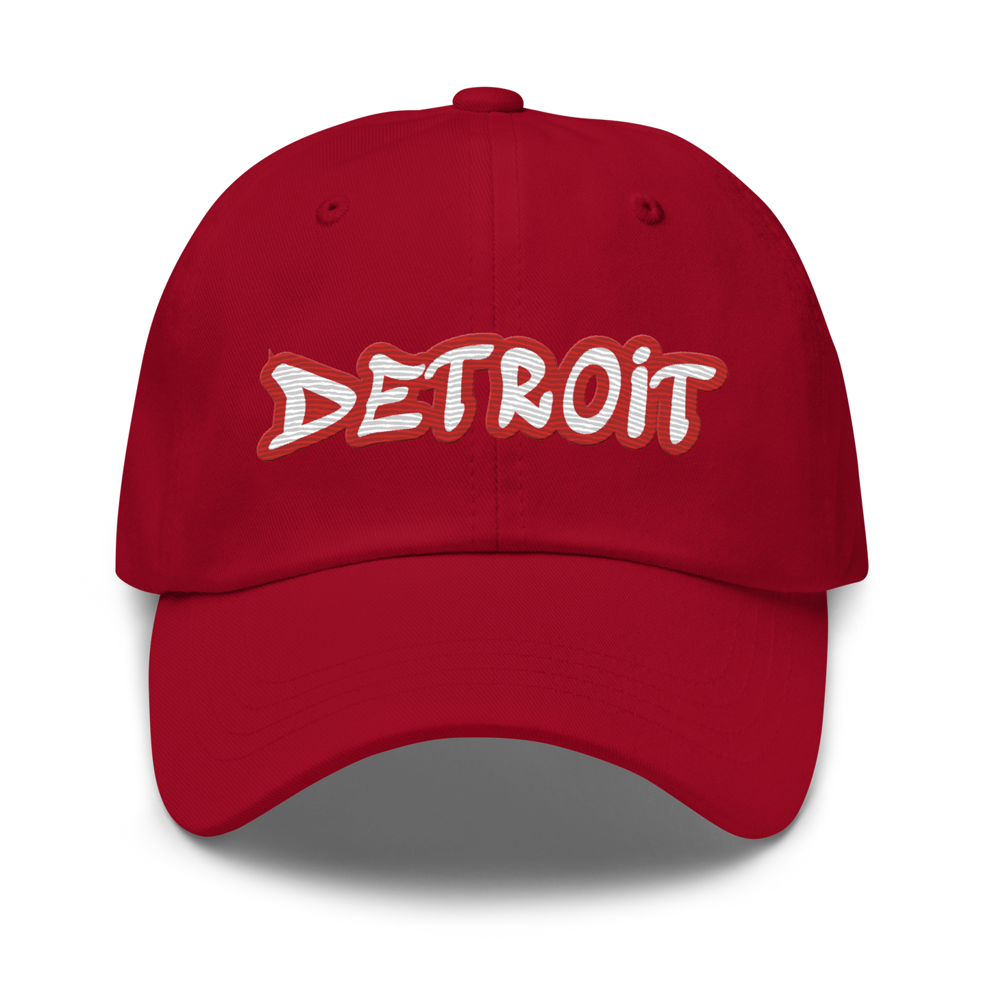 'Detroit' Dad Hat (Aliform Red Tag Font)