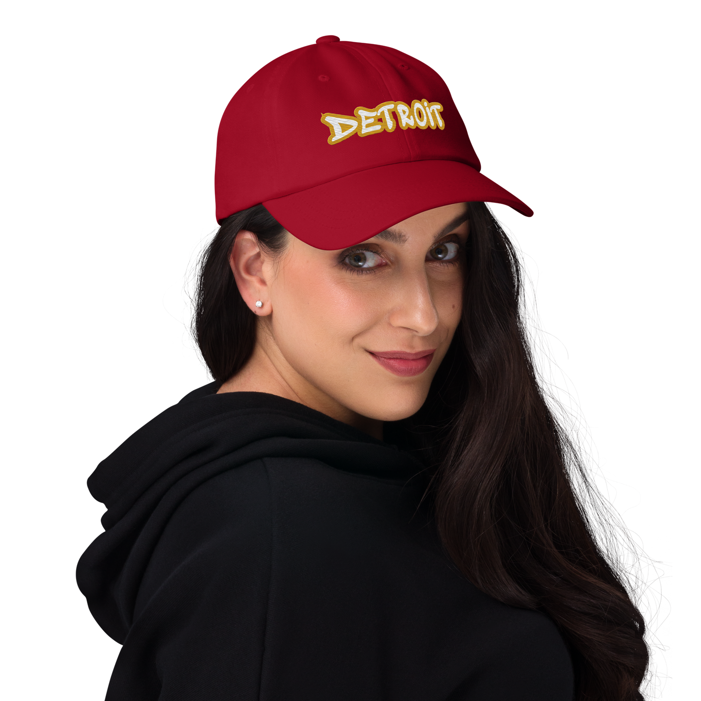 'Detroit' Dad Hat (Gold Tag Font)