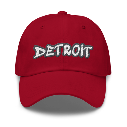 'Detroit' Dad Hat (Iron Ore Grey Tag Font)