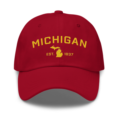 'Michigan EST 1837' Dad Hat (Athletic Font) | Gold