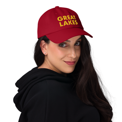 'Great Lakes' Dad Hat (Geometric Sans Font) | Maize