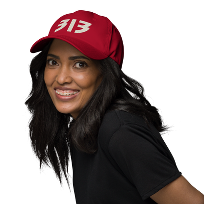 Detroit '313' Dad Hat (Glam Rock Font) | Ivory White