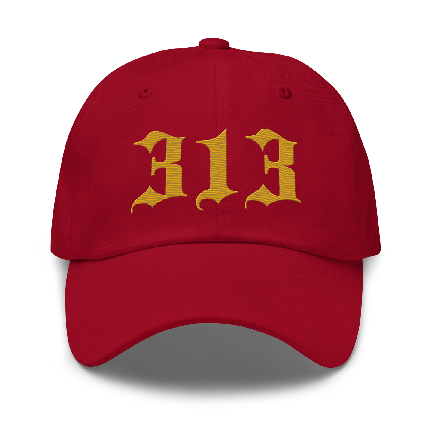 Detroit '313' Dad Hat (Old English Font) | Gold