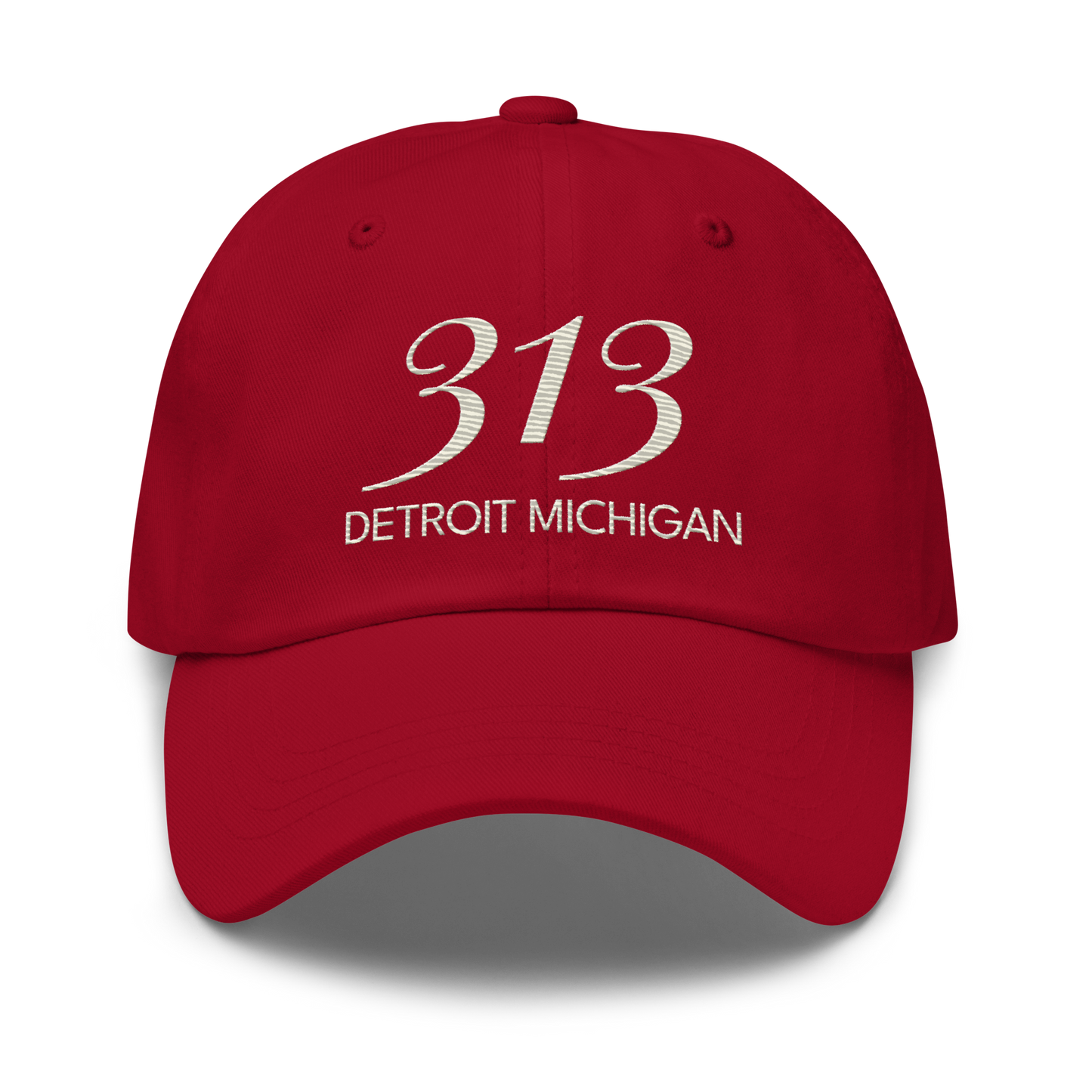 '313 Detroit Michigan' Dad Hat | Ivory White