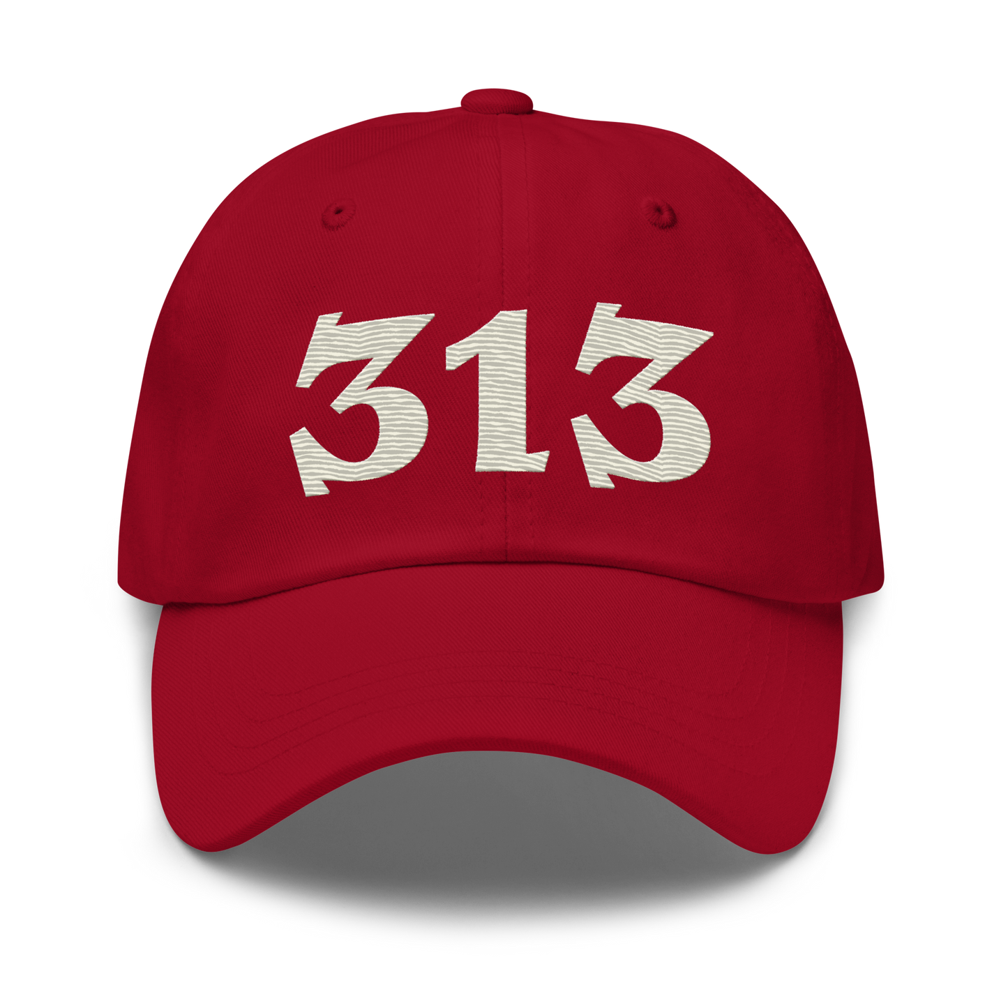 Detroit '313' Dad Hat (Angry Font) | Ivory White