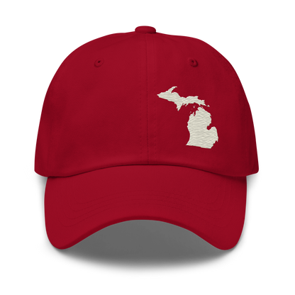 Michigan Dad Hat | Ivory White Outline