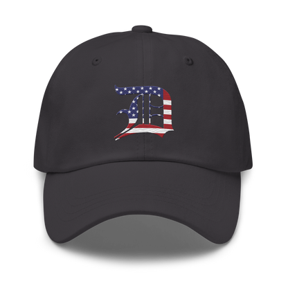 Detroit 'Old English D' Dad Hat (Patriotic Edition)