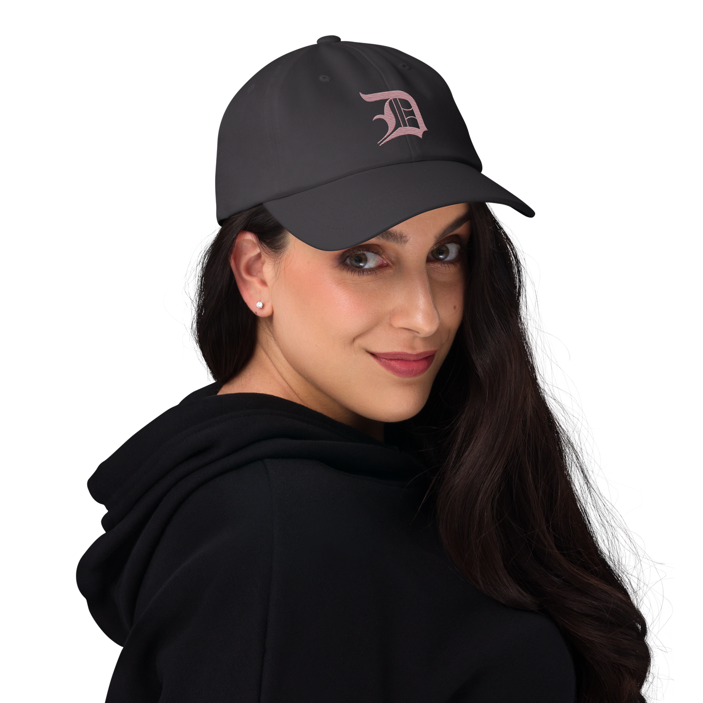 Detroit 'Old English D' Dad Hat (Cherry Blossom Pink)