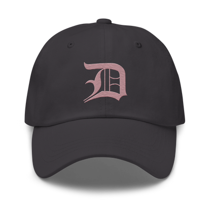 Detroit 'Old English D' Dad Hat (Cherry Blossom Pink)