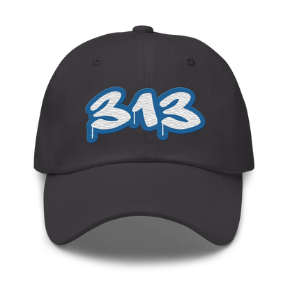 Detroit '313' Dad Hat (Azure Tag Font)