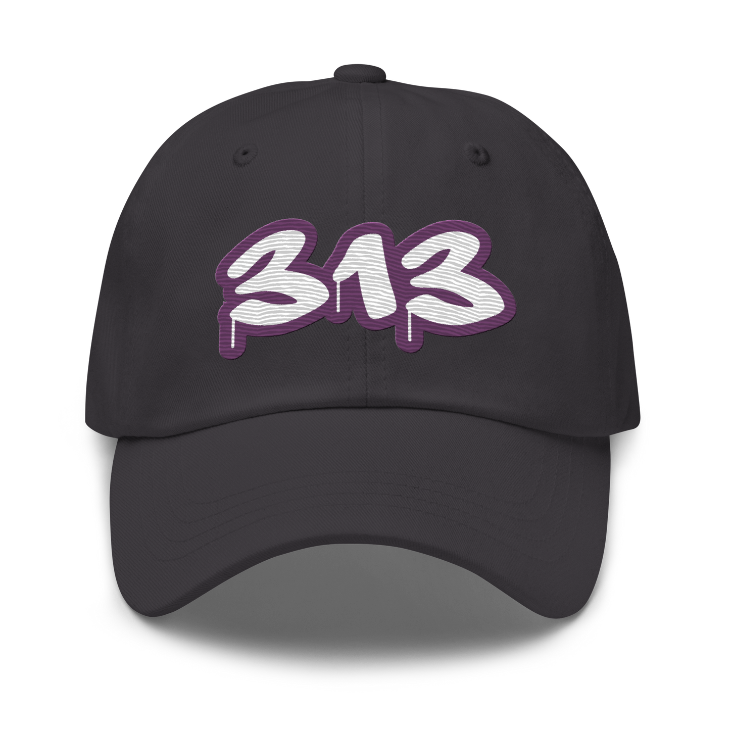 Detroit '313' Dad Hat (Plum Tag Font)