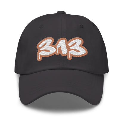 Detroit '313' Dad Hat (Copper Tag Font)