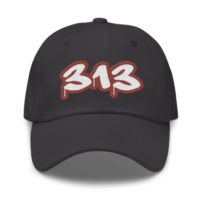 Detroit '313' Dad Hat (Ore Dock Red Tag Font)