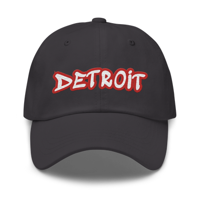 'Detroit' Dad Hat (Aliform Red Tag Font)