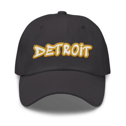 'Detroit' Dad Hat (Gold Tag Font)