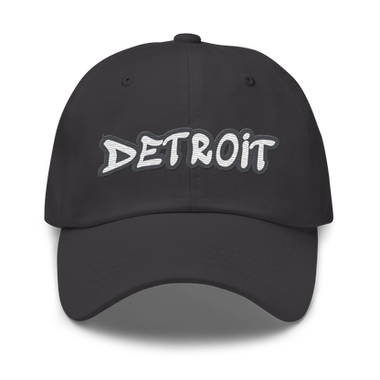 'Detroit' Dad Hat (Iron Ore Grey Tag Font)