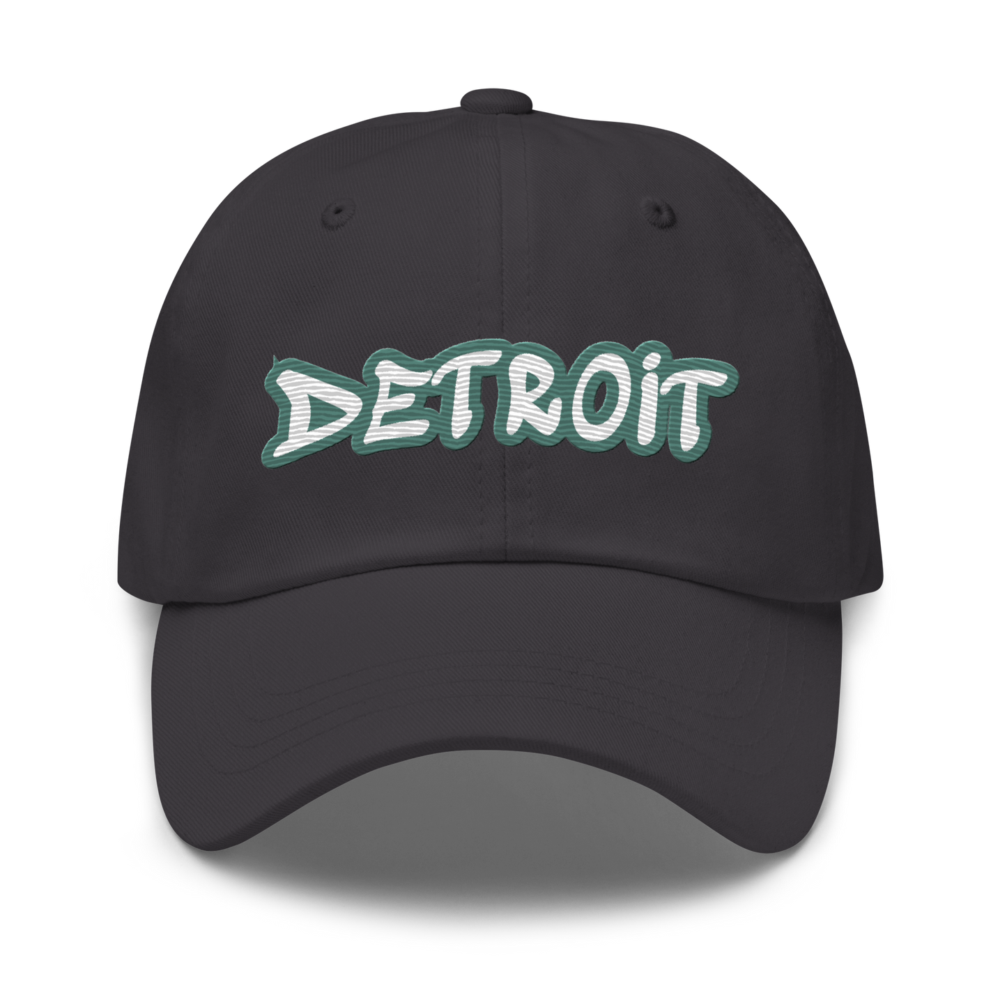 'Detroit' Dad Hat (Copper Green Tag Font)