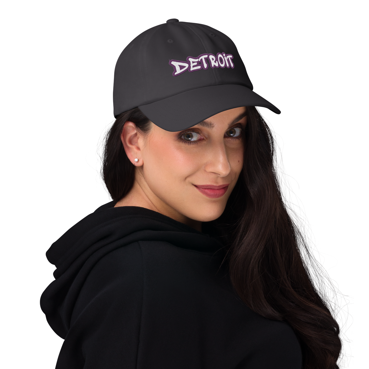 'Detroit' Dad Hat (Plum Tag Font)