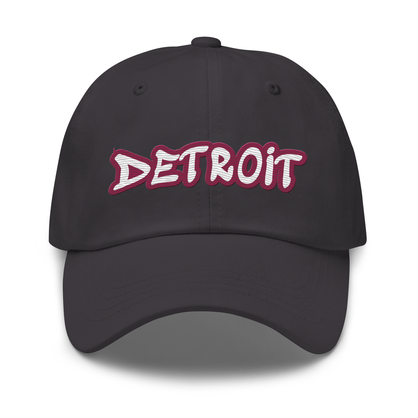 'Detroit' Dad Hat (Ruby Red Tag Font)