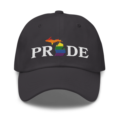 Michigan 'Pride' Dad Hat (Rainbow Pride Outline)