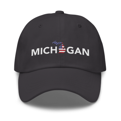 'Michigan' Dad Hat (Sans Font Patriotic Edition)